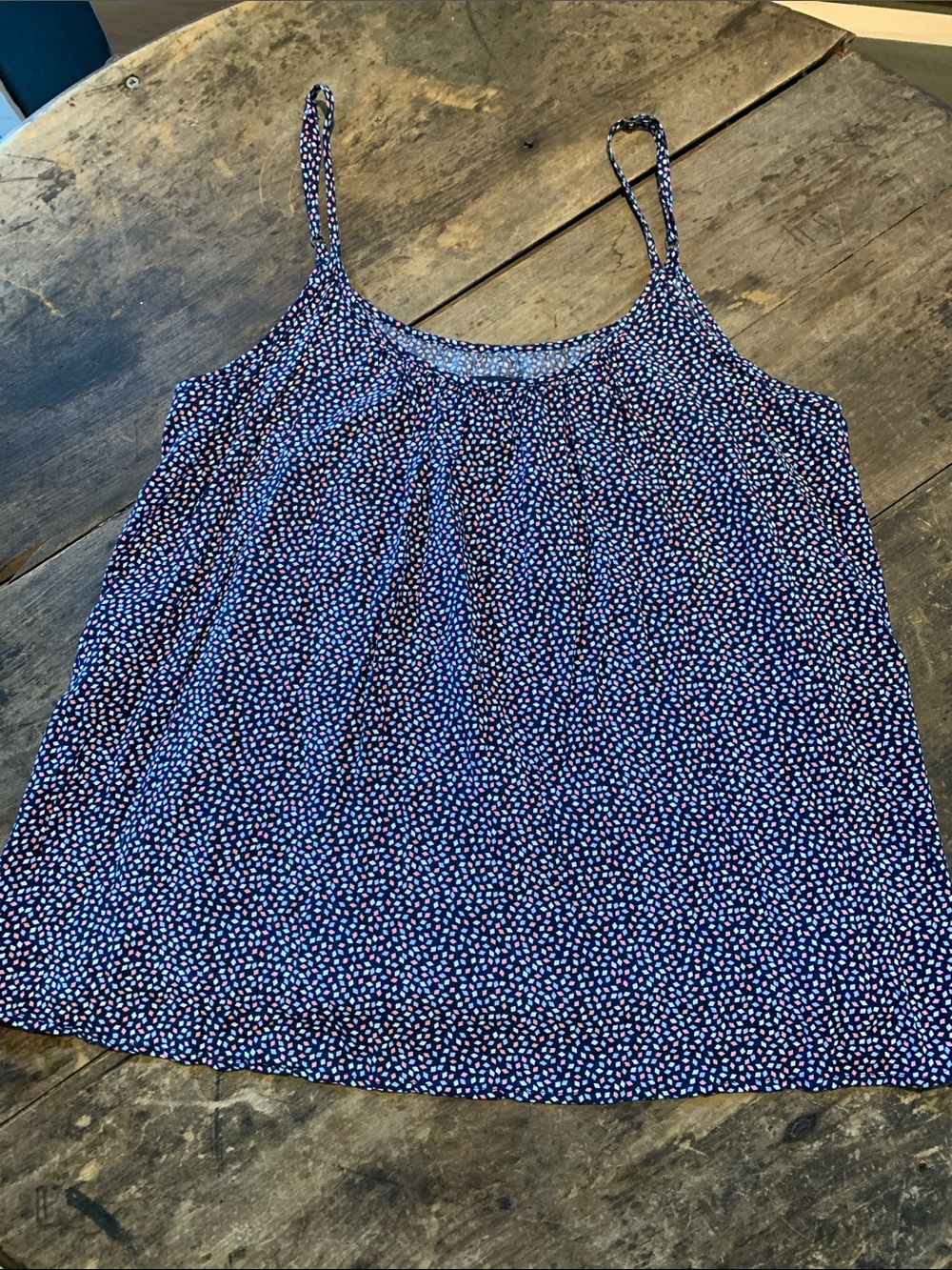 GAP Navy Spaghetti Strap Camisole with Subtle Pattern
